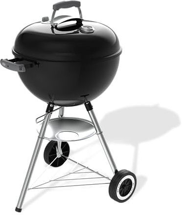 Weber Barbecue a carbone Original Kettle 47 cm con supporto e ruote | BBQ classico in acciaio smaltato antiruggine, termometro, sistema pulizia One-Touch, superficie cottura 1548 cm²