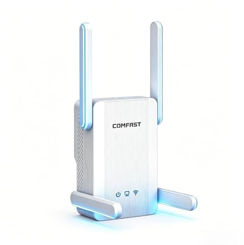 COMFAST AX2700Mbps Répéteur WiFi Puissant, Repeteur WiFi 6 Double Bande | Port Gigabit, 4 Antennes, Couverture 360°, WPA3, Compatible avec Toutes Les Box Internet