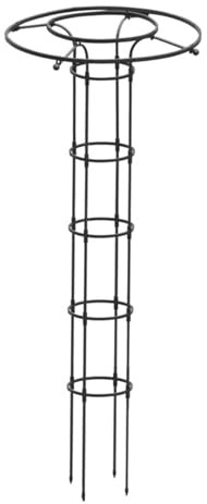 Rankhilfe Schirmform aus Metall für Kletterpflanzen, Stabiler Garten Obelisk für Rosen Clematis & Efeu, Vertikales Rankgitter Turm Wetterfest, Blumensäule für Outdoor Garten & Terrasse, Schwarz