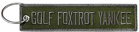 Militärischer Golf Foxtrot Yankee Schlüsselanhänger mit Schlüsselanhänger, EDC für Servicemen, Auto, Motorrad