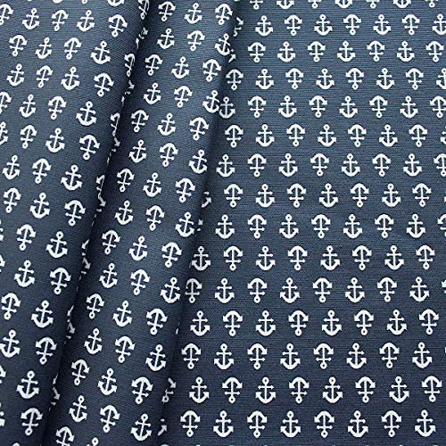 Dekostoff beschichtet Anker mittel Stoff Meterware Navy-Blau