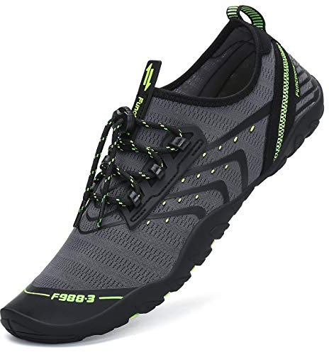 SAGUARO Barfussschuhe Frauen Outdoor Schwimmschuhe Herren Strand Aquaschuhe Damen Sommer Badeschuhe Männer Weiche Faltbar Neopren Surfschuhe, Grau, 45 EU