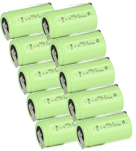 10 pile XCell Mono D a batteria, 9000 mAh, 1,2 V, NIMH con bandiera a Z, celle di marca ad alte prestazioni, qualità industriale