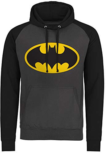 Batman Herren WB-36-BAT047-H55-16 Kapuzenpulli, Grigio Scuro-Nero, XXL