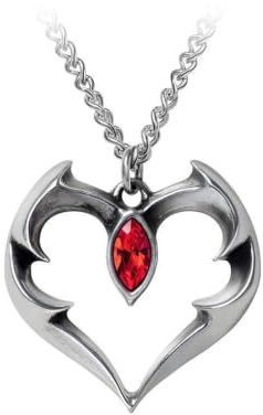 Alchemy Gothic Batheart Pendant Frauen Halskette silberfarben Hartzinn Gothic, Romantik