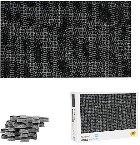 TinyYouth 1000-Piece Black Jigsaw Puzzle - 42cm x 29.7cm, 2mm Cardboard, Family Game, Stress Reliever, Difficult Challenge for Kids & Adults