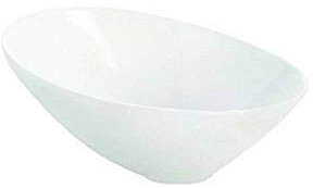 EKM Living ASA Schale asymmetrisch, weiß VONGOLE L. 32,5 cm 91053005 ! Vorteilsset beinhaltet 2 x den genannten Artikel und Set mit 4 Edelstahl Strohhalme
