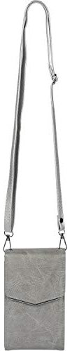 styleBREAKER Damen Mini Bag Umhängetasche, mit Metall Detail am Umschlag, Handytasche, Schultertasche, Handtasche 02012353, Farbe:Grau
