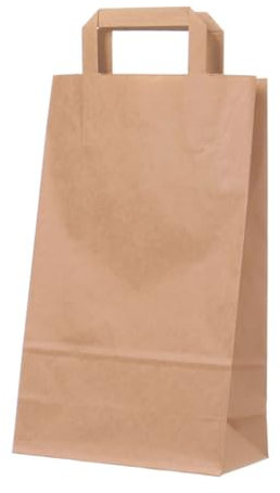 DeinPack 300 Papiertüten 22 x 11 x 36 cm I Umweltschonende Papier Tragetaschen groß Geschenktüten Papiertragetaschen biologisch abbaubar, kompostierbar I braune Papier Tüten