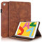 Hülle für iPad 10,2 Zoll 2021/2020/2019 (iPad 9/8/7 Generation) mit Stifthalter PU Leder Schutzhülle Flip Case Cover mit Ständer Kartentasche für iPad Air 3 2019 / iPad Pro 10,5 2017, Braun