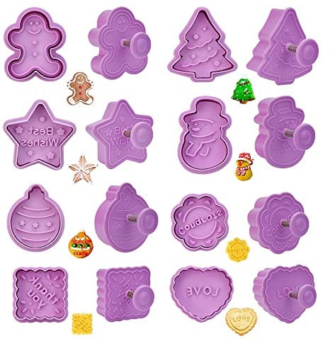OTTYMO 8 Pz Formine Biscotti natale Plastica Stampini per Biscotti Natalizi 3D Tagliabiscotti Natale in Plastica Stampi Biscotti Natale per Decorare Biscotto Dolci Torta