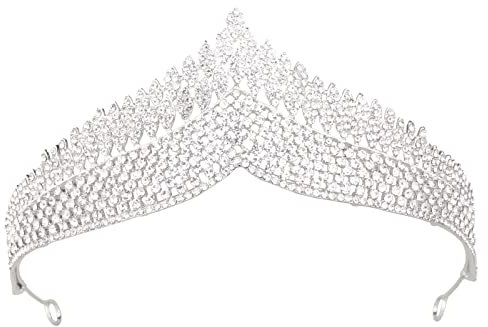 Wedding Tiara, Vofler Silver Bride Crown - Baroque Anastasia Crystal Rhinestone Headpieces Head Accessories for Bridal Women Queen Girls Princess Birthday Quinceanera Pageant Homecoming Costume Party