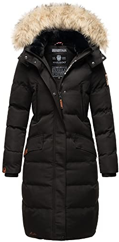 MARIKOO Damen Winter Jacke Stepp Parka Mantel Winterjacke warm gefüttert Kunstpelz Schneesternchen XS-XXL