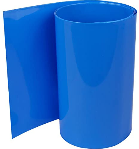 ISOLATECH Gaine thermorétractable en PVC au mètre, bleue, sans colle Dimension plate 100mm (Ø63,7mm) 10 mètres Kit de rétraction 2:1 isoler les batteries 18650 non marquées (Ø63,7mm 10 mètres)