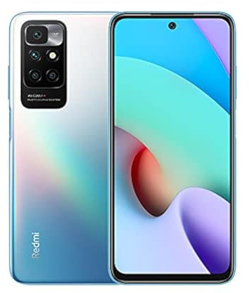Xiaomi Redmi 10 de 2022, 4 Go de RAM, 64 Go de ROM, écran DotDisplay FHD+ de 6,5’’, processeur MediaTek Helio G88, quad caméra (50 MP + 8 MP + 2 MP + 2 MP) version globale, bleu