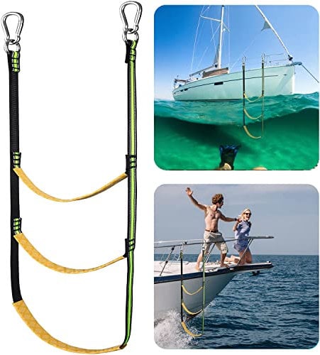 3 Step Boat Rope Ladder, Climbing Boat Rope Ladder, Portable Rope Ladder Extension Assist Boarding Folding Ladder, Swim Ladder for Inflatable Boat, Kayak, Motorboat, Canoeing (3 Step)