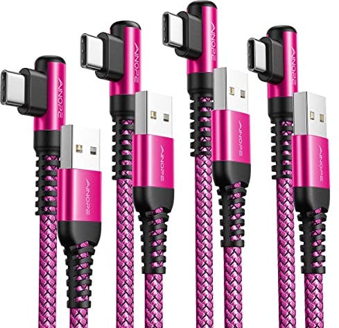 AINOPE [0.5M+1M+2M+3M USB C Ladekabel, 3.1A Schnellladekabel USB C, 4 Stück Winkel Haltbares Nylon Geflochtenes usb auf usb c mit iPad Pro, Samsung S20, S10, S9, Note 10, HUAWEI, Xiaomi