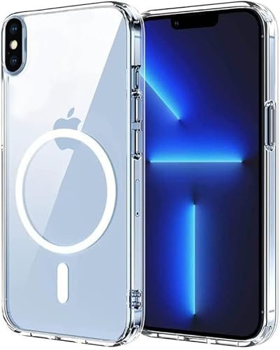 ZCSK Magnetic Mag-Safe iPhone X & XS Case 5.8-Inch Clear TPU Transparent with Shock Absorption Proof Anti Scratch Resistant Bumper Protective Crystal Cover Design Compatible for iPhone X & XS…