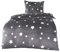 BaSaTex Winter Plüsch Bettwäsche Set Sterne Nicky-Teddy Cashmere-Touch | 135x200 155x220 + 80x80 Kissenbezug | Größe: 155x220 | Farbe: Anthrazit