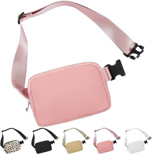 Favuit Sac banane pour homme et femme - Mode - Petit - Unisexe - Réglable - Pour voyage, course, randonnée, cyclisme, camping, Rose, Taille unique, Classique