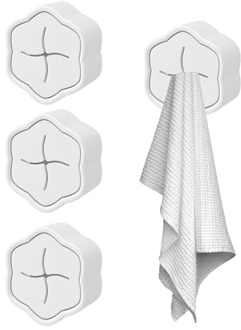 4 stycken diskhanddukshållare diskhanddukshållare utan borrning kökshanddukshållare handduksklämma ABS handdukskrok, enkel och elegant design