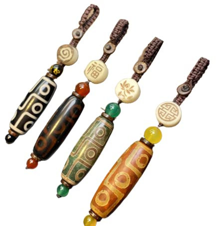 Nine Eye Tibet Dzi Anhänger Schlüsselanhänger Steinmaterialien Modischer Stil Tibet Himmel Perle Bringen Glück, Wie abgebildet