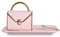 WHJY Unique Ceramic Pink Blue Coffee Mug, Cup and Saucer Set and Spoon, Cute Fancy Girly Afternoon Tea Set Purse Gift, 10 oz/300 ml, Pink