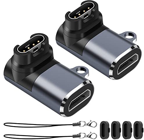 Adaptateurs de Chargeur de Montre (Lot de 2), Adaptateur Micro USB Femelle vers Mâle Connecteur de Charge Compatible avec Garmin Fenix 7/7S/7X/6/6X/6S et Autres