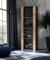 Komodee , Vitrine Schrank Tivoli, Wotan/Schwarz, Breite 55cm x Höhe 159cm x Tiefe 35cm, 3 Regalböden, für Wohnzimmer, Schlafzimmer, Eingang