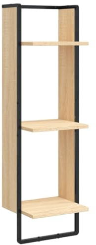 vidaXL Wandregal 3 Fächer Sonoma-Eiche 30x25x100 cm Holzwerkstoff