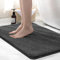 wyewye Mikrofaser-Badteppich, 50 x 80 cm, 2 cm, super dick, super saugfähig, maschinenwaschbar, 50 x 80 cm, Dunkelgrau