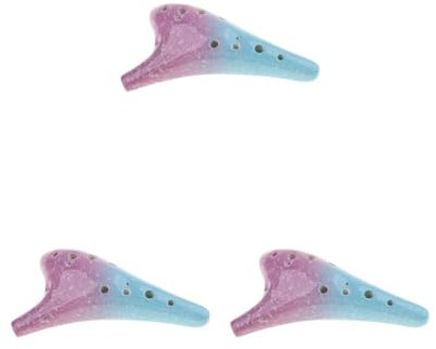 3er-Set handgefertigtes 12-Loch-Keramik-Okarina-Blasinstrument A