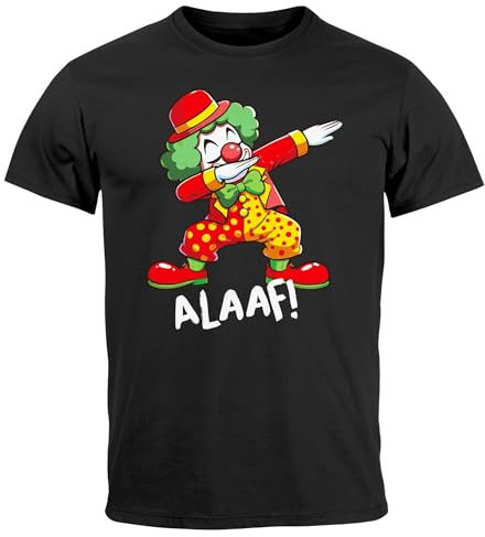 MoonWorks® Herren T-Shirt Fasching Karneval Dabbing Clown Kostüm-Ersatz Last Minute Faschingskostüme Männer Funshirt schwarz 5XL