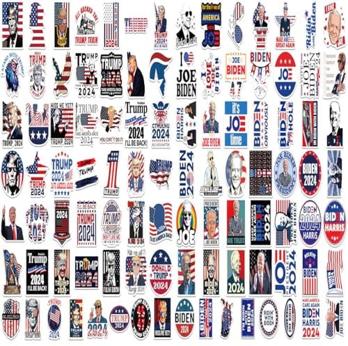 usefulbeauty 2 Beutel Joe Biden Aufkleber - 2024 Aufkleber - USA Aufkleber Flagge USA Sticker Reise Aufkleber für Koffer Helm Motorrad Tank Vereinigte Staaten Flag Stickers wasserfeste Aufkleber