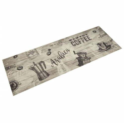 vidaXL Küchenteppich, Küchenläufer rutschfest Waschbar, Teppichläufer für Innen Außen, Teppich Läufer Küchenmatte, Kaffee Grau 60x180cm Samt