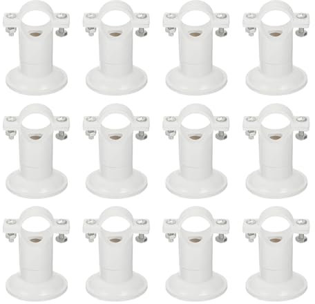 sourcing map 12Pcs PVC Water Pipe 20mm Clamps Clips with Base, Fit for 20mm/0.79 OD Tubing Hose Hanger Support, Plastic Pipe Hanger Clamp Water Pipe Support