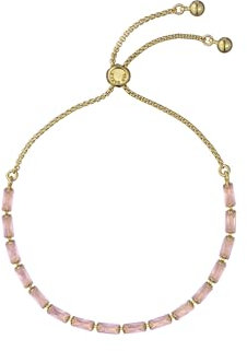 Ted Baker Isela Crystal Baguette Slinky Adjustable Bracelet For Women (Gold/Pink Crystal)