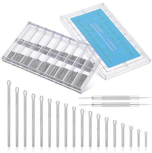 GEEHUA Assortimento di perni per cinturini di orologi, 360 pezzi, 6-23 mm, kit di perni per cinturino in acciaio inox, per riparazione orologiaio, viti e barra con 2 strumenti di rimozione del
