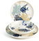 H&H, Service de Table 18 Pièces Bahamas en Porcelaine - Décor Exotique de Poissons et Coraux, Compatible Lave-Vaisselle et Micro-Ondes