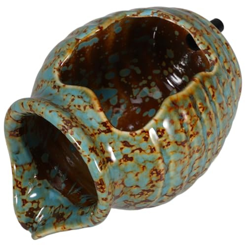 Toddmomy Circulating Water Fountain Jar Ceramic Pot Indoor Outdoor Decorative Hydroponic Vase Garden Waterfall Feature 4.88X3.85X3.54 Inches