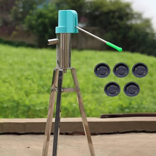 Schwengelpumpe Outdoor-Handschüttelwasserpumpe mit Ständer und Teilen, Manuelle Saugpumpe aus Edelstahl zur Wasserentnahme, Druckpumpe mit Ergonomischem Griff(42cm)
