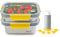 PIKA | Lot de 2 boites alimentaires sous vide en inox + pompe de mise sous vide | 820ml + 1200ml | Micro-ondes, four, congélateur | Légère & hermétique