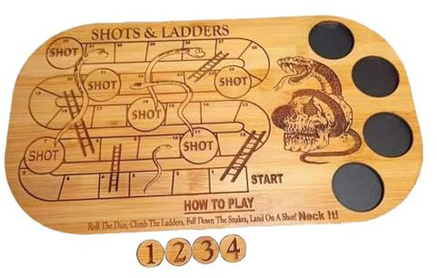 Shoots and Ladders Board Game,Shot and Ladder Board Games,Drinking Ladder Game | Snakes and Ladders Board Game for Birthday, Wedding, 38x19cm