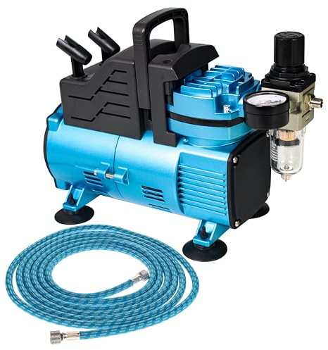 Master Airbrush 1/5 HP Cool Runner Dual Fan Air Compressor Model TC-420, Professional Single Piston with 2 Cooling Fans, Longer Running Time