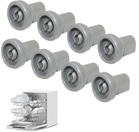 Lot de 8 roulettes durables pour panier supérieur et inférieur de lave-vaisselle compatibles avec lave-vaisselle AEG, Electrolux, Zanussi, Bendix