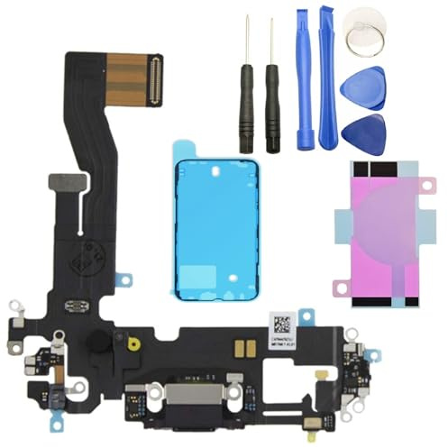 Charging Port Replacement For iPhone 12 & iPhone 12 Pro (6.1) Dock Connector Replacement Headphone Jack & Lower Microphone Plus Adhesive & Tools
