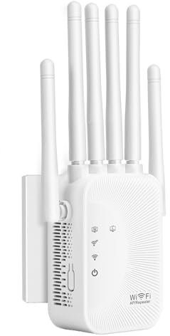 Repetidor WiFi, WiFi Signal Booster, 6 Antenas, 2 Puertos LAN. 2 Puertos LAN,Repetidor WiFi para Casa y Oficina,Repetidor WiFi Exterior 300 Metros Cuadrados de Cobertura WiFi, Fácil Instalación. (660)