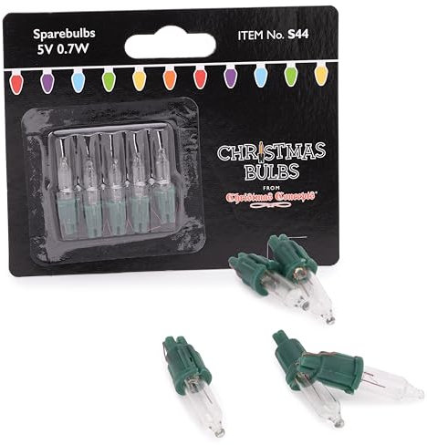 Christmas Concepts® Pack of 5 Clear Push In Spare Bulbs - 5V 0.7W 0.14a - Replacement Bulbs