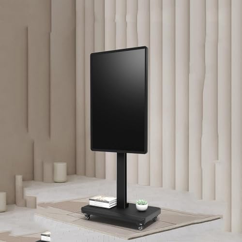 CucCe TV stand on wheels Mobile TV Stand - Portable TV Stand on Wheels up to 100 kg, Horizontal and Vertical Screen Fixed