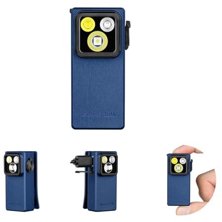 OLIGHT Oclip Ultra 530 Lumen 130m Torcia Mini Torcia Compatta a Clip Tripla Sorgente Luminosa con Luce UV OAL Realizzata in Lega di Alluminio Resistente e Infrangibile (Blu Navy)